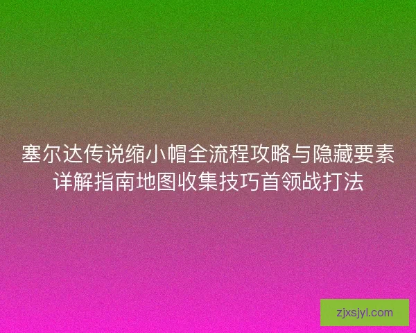塞尔达传说缩小帽全流程攻略与隐藏要素详解指南地图收集技巧首领战打法